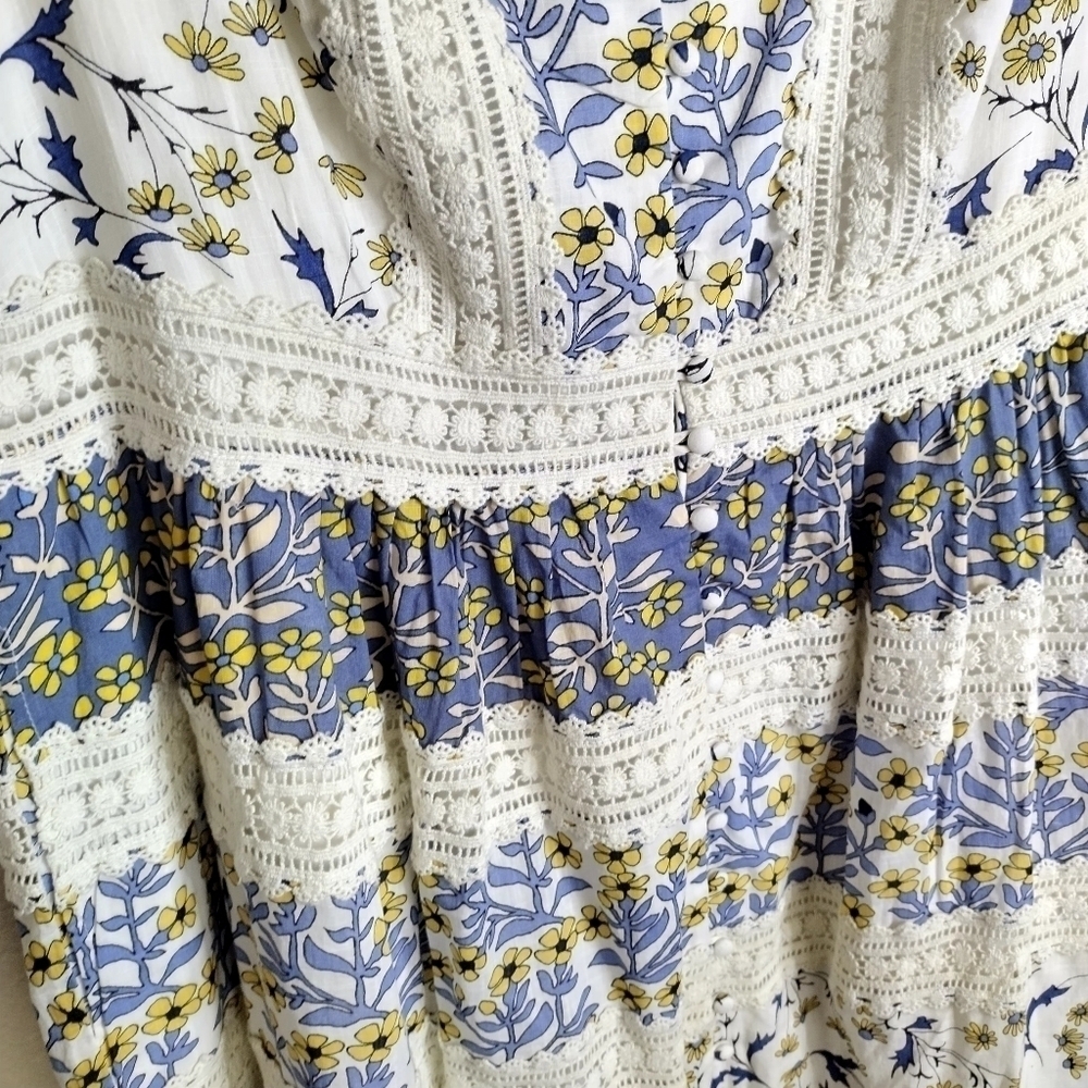 NWT Anthropologie Roberta Midi prairie v neck Dress sz 16w - Picture 7 of 12